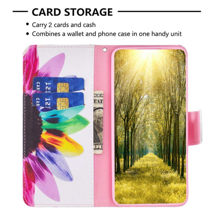 For Honor 60 Pro Colored Drawing Pattern Horizontal Flip Leather Phone Case(Sun Flower)