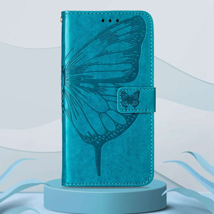For Infinix Hot 10i / Smart 5 Pro Embossed Butterfly Leather Phone Case(Blue)