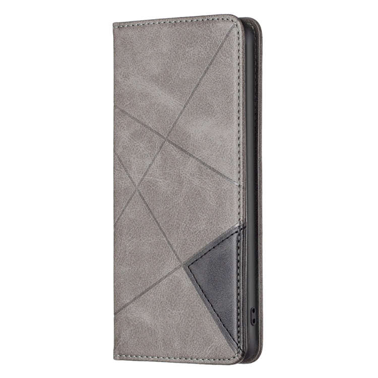 For Infinix Note 11 Pro Rhombus Texture Magnetic Leather Phone Case(Grey)