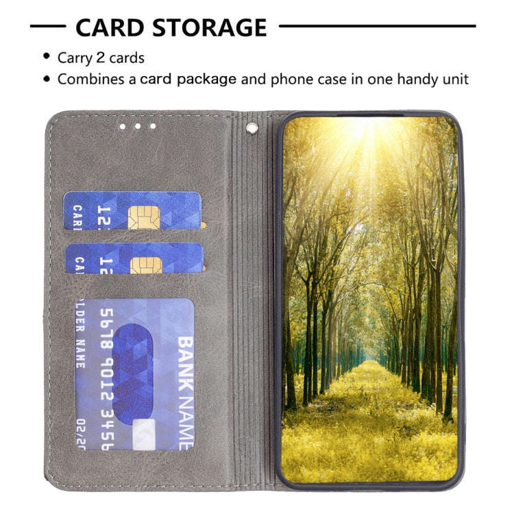 For Infinix Note 11 Pro Rhombus Texture Magnetic Leather Phone Case(Grey)