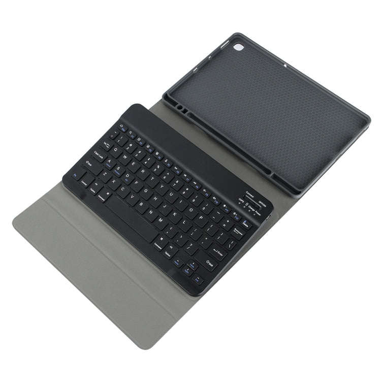 Square Cap Bluetooth Keyboard Leather Case with Pen Slot for Samsung Galaxy Tab S6 Lite(Rose Gold)
