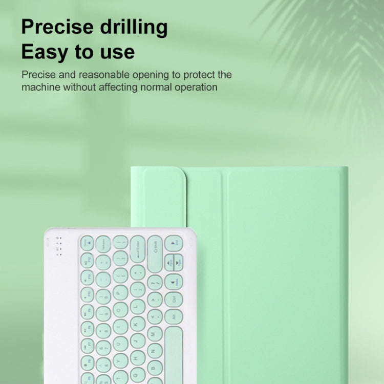Round Cap Bluetooth Keyboard Leather Case with Pen Slot for Samsung Galaxy Tab S6 Lite, Specifica...