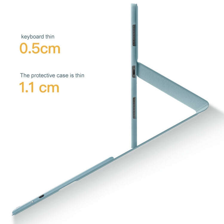 Round Cap Bluetooth Keyboard Leather Case with Pen Slot &Touchpad for Samsung Galaxy Tab S6 Lite(...