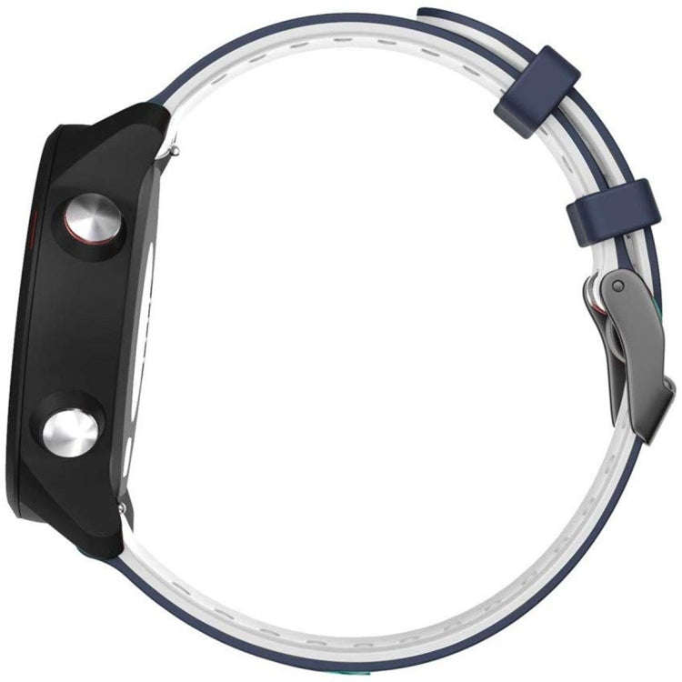 For Garmin Forerunner 245 Two-tone Silicone Watch Band(Blue + White)