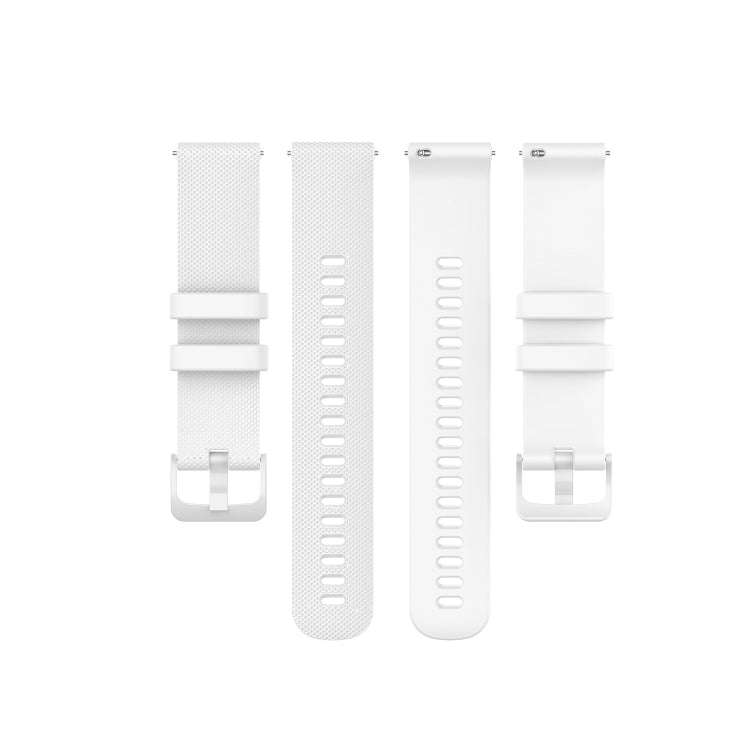 For Garmin Vivoactive 4S Small Plaid Silicone Watch Band(White)