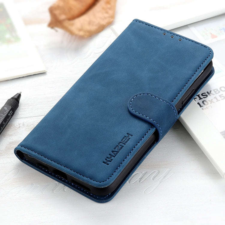 For Motorola Moto G52 4G KHAZNEH Retro Texture Flip Leather Phone Case(Blue)
