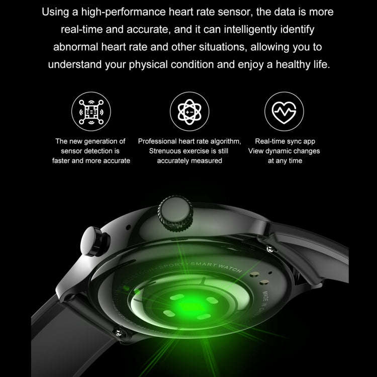 HK8Pro 1.36 inch AMOLED Screen Leather Strap Smart Watch, Support NFC Function / Blood Oxygen Mon...