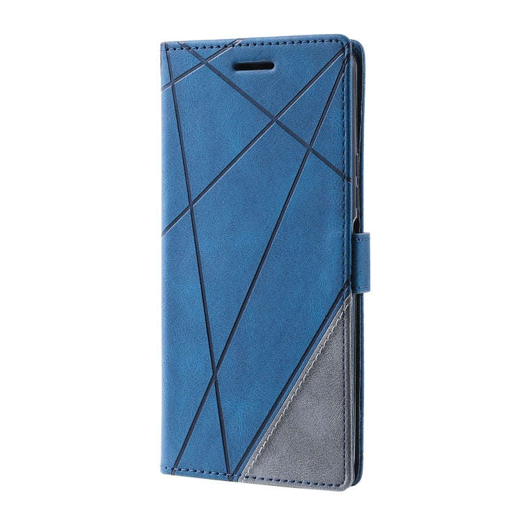 For Xiaomi Redmi K40S Skin Feel Splicing Leather Phone Case(Blue)