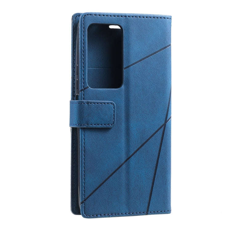 For Xiaomi Redmi K40S Skin Feel Splicing Leather Phone Case(Blue)