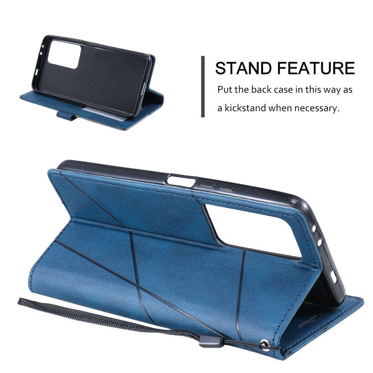 For Xiaomi Redmi K40S Skin Feel Splicing Leather Phone Case(Blue)