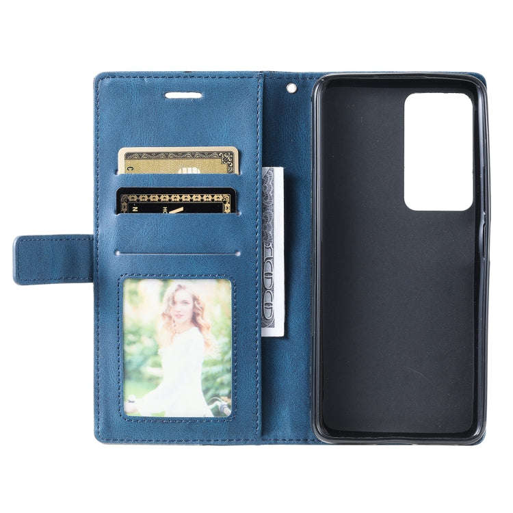 For Xiaomi Redmi K40S Skin Feel Splicing Leather Phone Case(Blue)