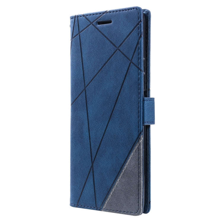 For Xiaomi Redmi Note 11S Skin Feel Splicing Leather Phone Case(Blue)