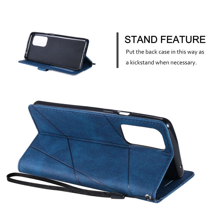For Xiaomi Redmi Note 11S Skin Feel Splicing Leather Phone Case(Blue)