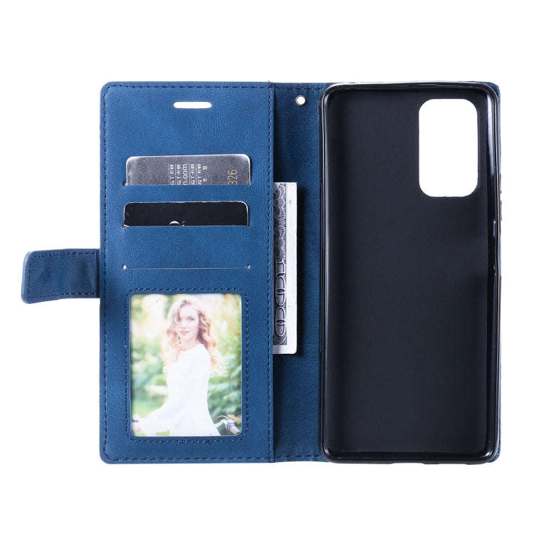 For Xiaomi Redmi Note 11S Skin Feel Splicing Leather Phone Case(Blue)