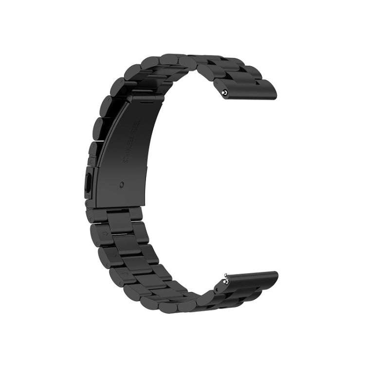 For Galaxy Watch 42mm Three Pearl Steel Watch Band(Black)