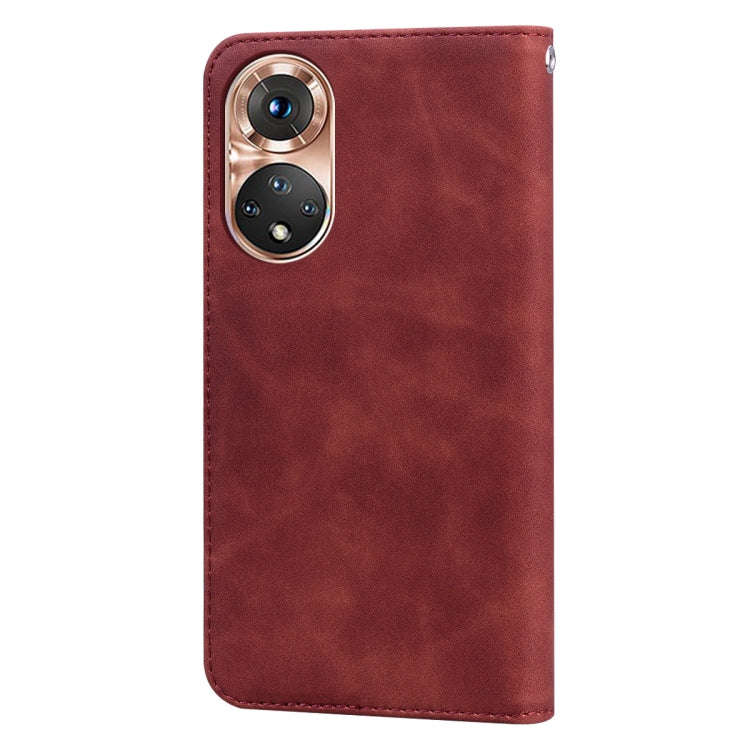 For Huawei nova 9 Frosted Business Magnetic Flip Leather Phone Case(Brown)