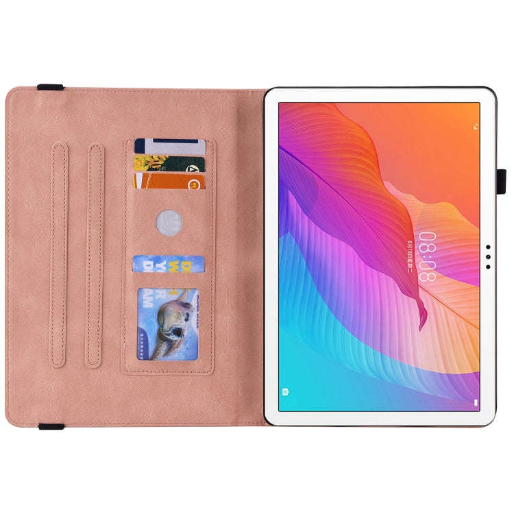 For Huawei MatePad T 10s/Enjoy Tablet 2 Butterfly Flower Embossed Leather Tablet Case(Rose Gold)