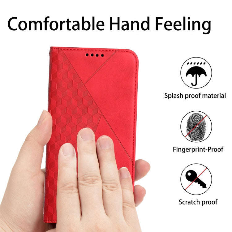 For Google Pixel 7 Diamond Splicing Skin Feel Magnetic Leather Phone Case(Red)