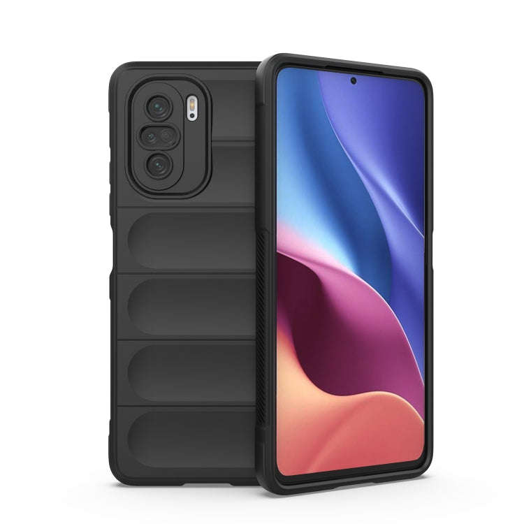 For Xiaomi Redmi K40 Magic Shield TPU + Flannel Phone Case(Black)