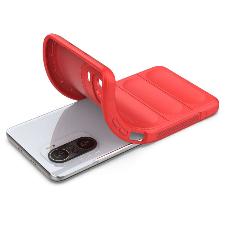 For Xiaomi Redmi K40 Magic Shield TPU + Flannel Phone Case(Black)
