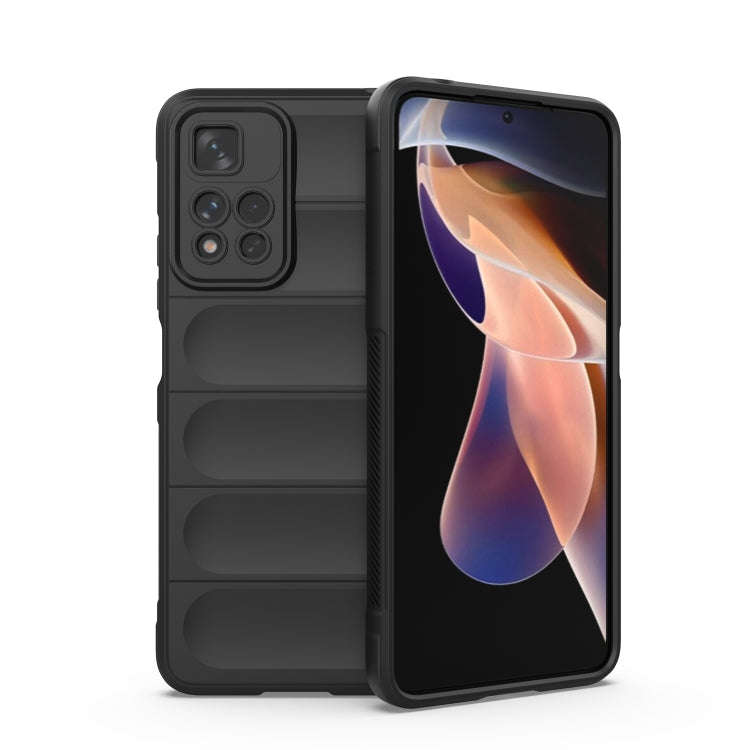 For Xiaomi Redmi Note 11 Pro 5G Chinese Magic Shield TPU + Flannel Phone Case(Black)