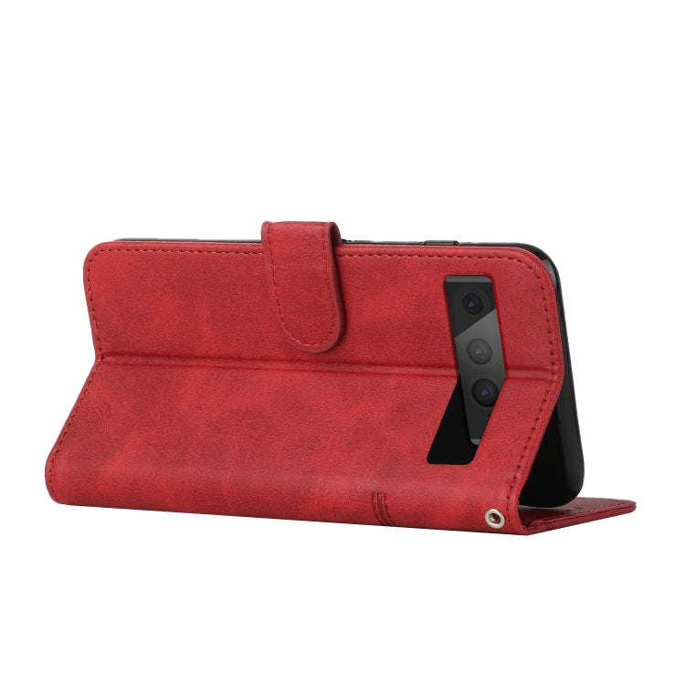 For Google Pixel 7 Pro Stitching Calf Texture Buckle Leather Phone Case(Red)