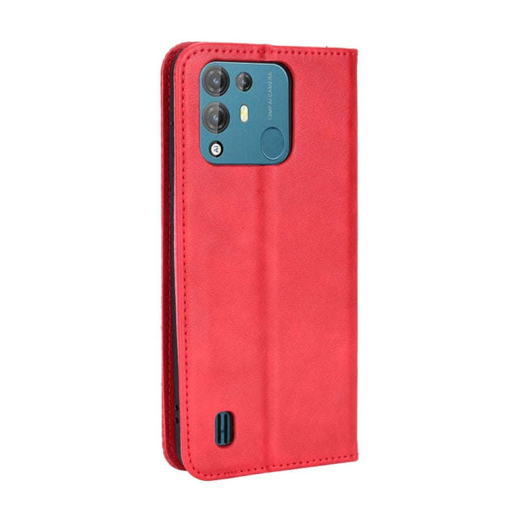 For Blackview A55 Pro Magnetic Buckle Retro Texture Leather Phone Case(Red)