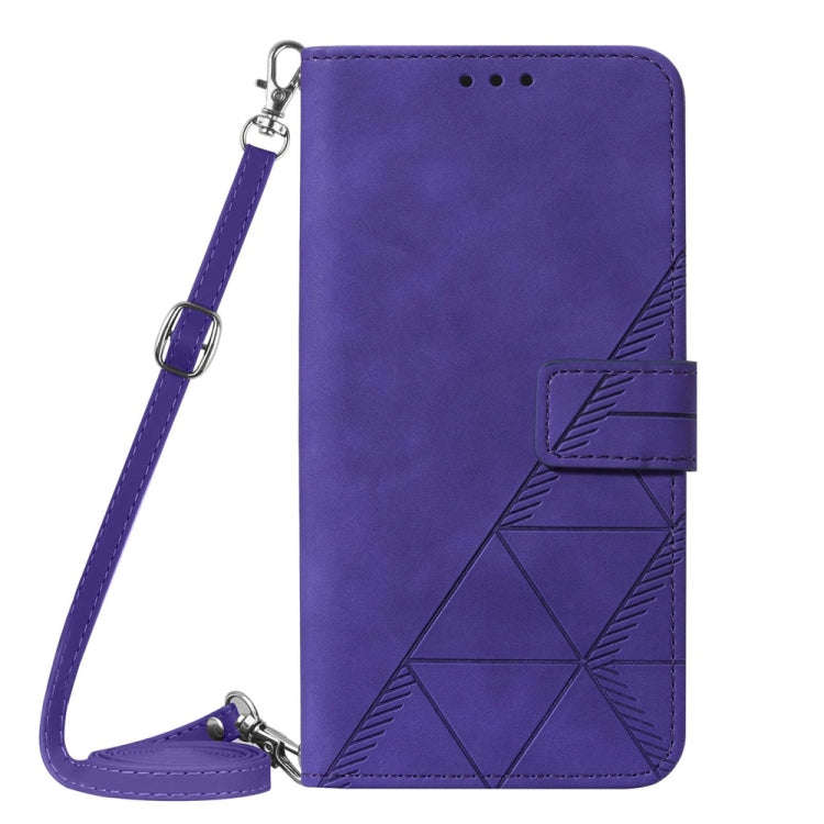 For Sony Xperia 10 IV Crossbody 3D Embossed Flip Leather Phone Case(Purple)