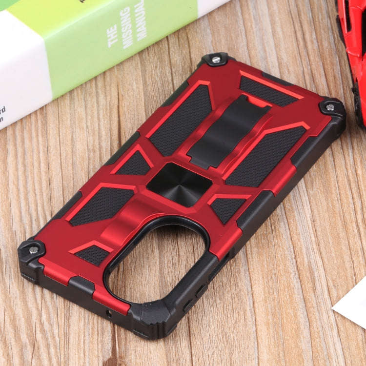 For Motorola Edge 30 Pro Shockproof TPU + PC Magnetic Protective Phone Case with Holder(Red)