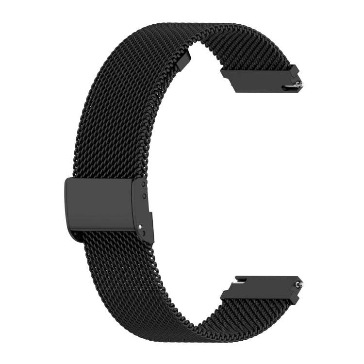 19mm Snap-fit Stainless Steel Mesh Watch Band(Black)