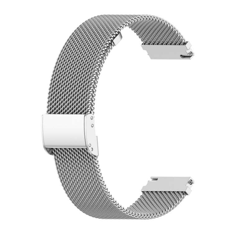 19mm Snap-fit Stainless Steel Mesh Watch Band(Silver)
