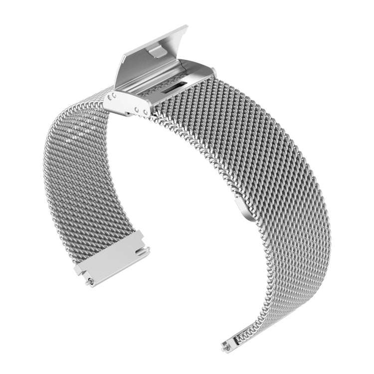 19mm Snap-fit Stainless Steel Mesh Watch Band(Silver)