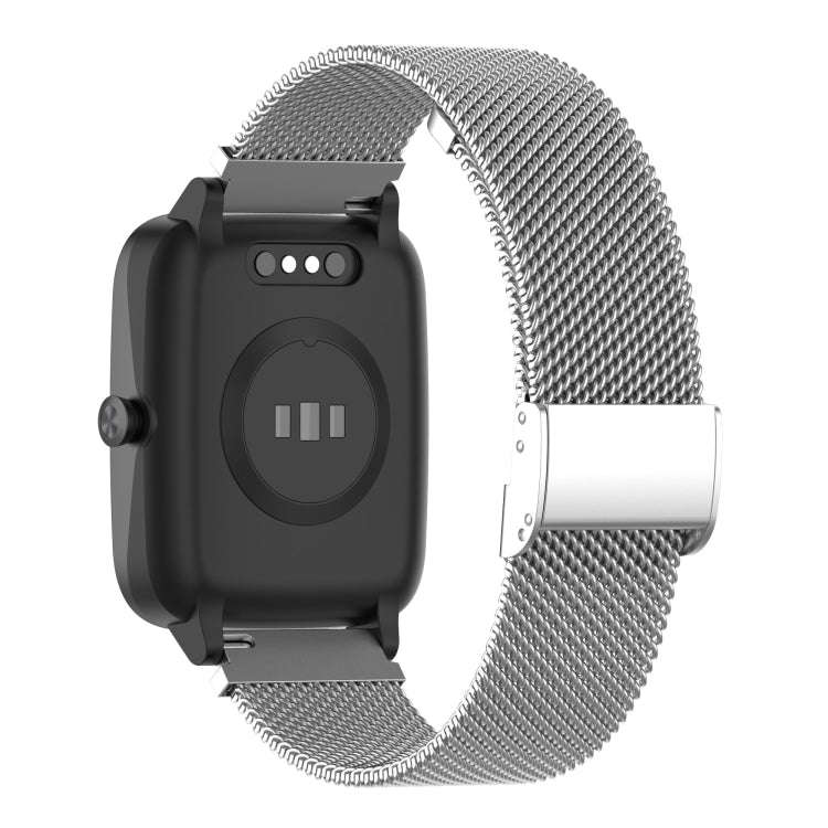19mm Snap-fit Stainless Steel Mesh Watch Band(Silver)