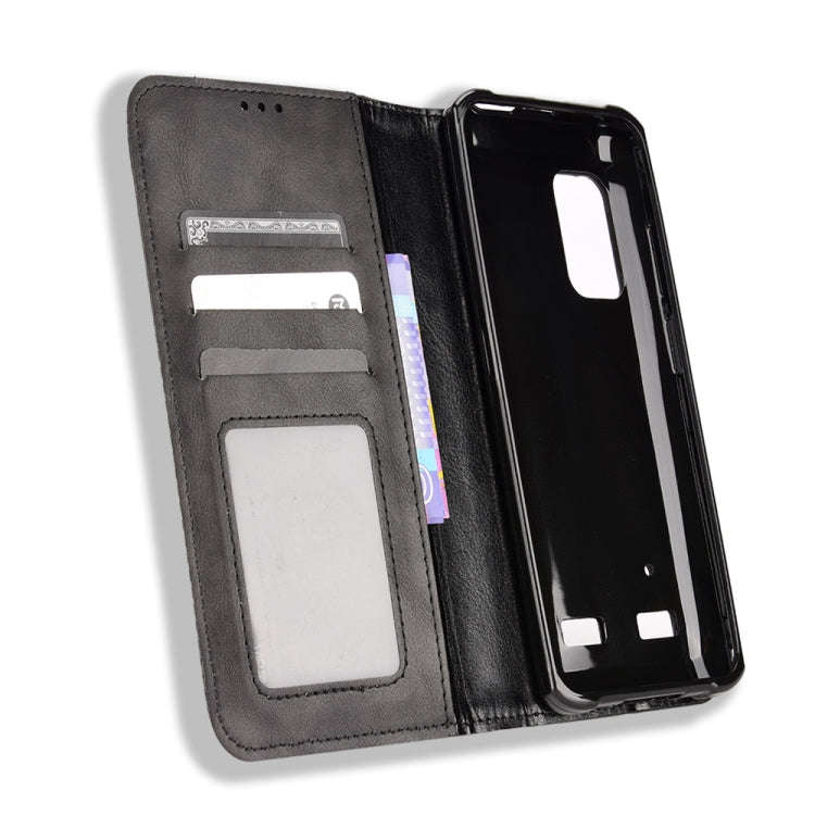 For Ulefone Armor X10 / X10 Pro Magnetic Buckle Retro Texture Leather Phone Case(Black)