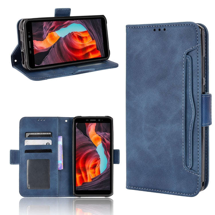 For Ulefone Armor X10 / X10 Pro Skin Feel Calf Texture Card Slots Leather Phone Case(Blue)
