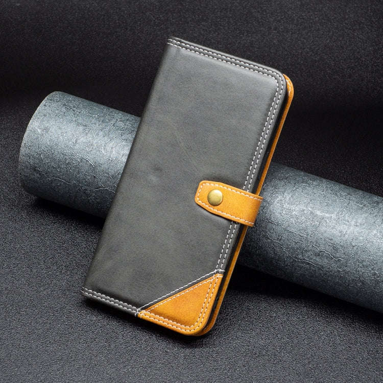 For Xiaomi Redmi 9A Color Matching Double Sewing Thread Leather Phone Case(Black)