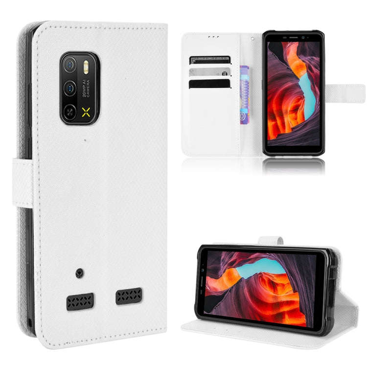 For Ulefone Armor X10 / X10 Pro Diamond Texture Leather Phone Case(White)