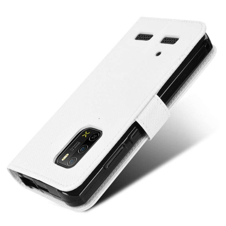 For Ulefone Armor X10 / X10 Pro Diamond Texture Leather Phone Case(White)