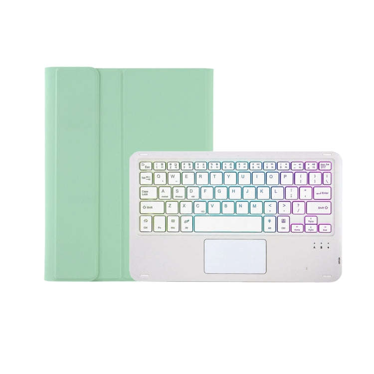 T07B-AS Skin Feel Pen Slot Touch Pad Backlight Bluetooth Keyboard Leather Tablet Case For iPad 9....