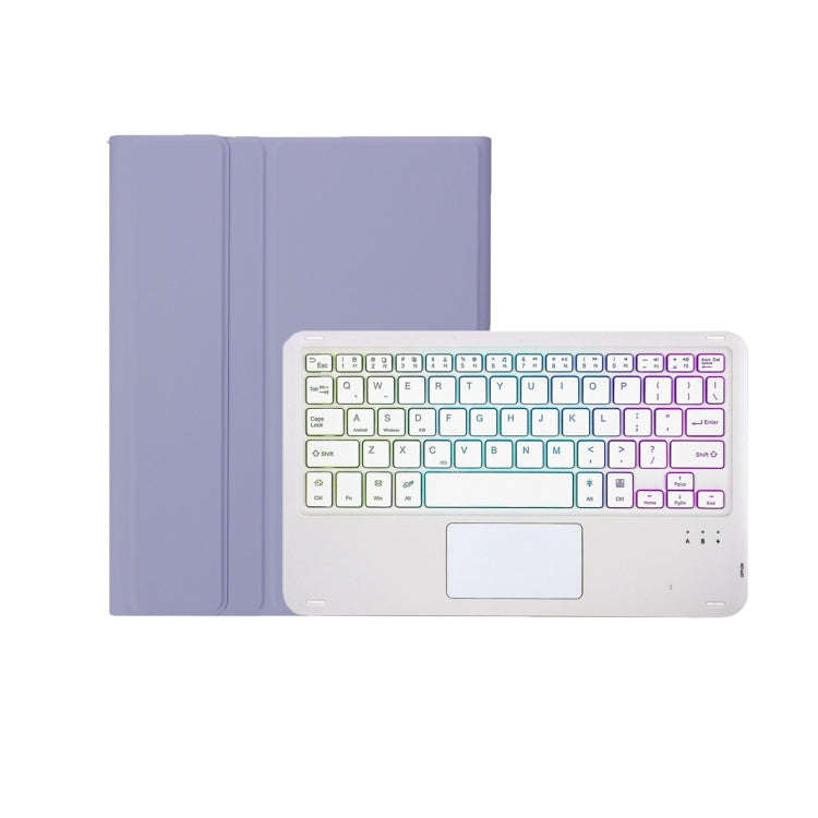 T11B-AS Skin Feel Pen Slot Touch Pad Backlight Bluetooth Keyboard Leather Tablet Case For iPad Ai...