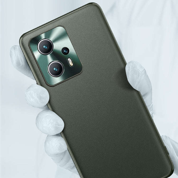 For Xiaomi Redmi Note 11T 5G Plain Skin Leather Phone Case(Cyan)