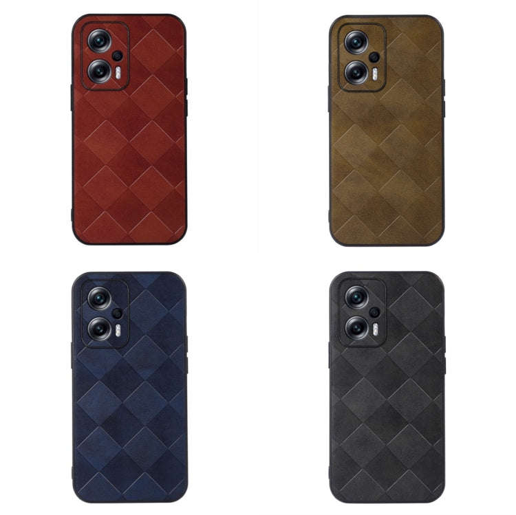For Xiaomi Redmi Note 11T Pro Weave Plaid PU Phone Case(Black)