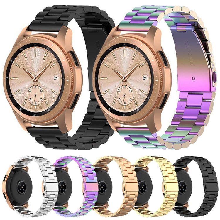 For Galaxy Watch 46mm Three Pearl Steel Watch Band(Silver)