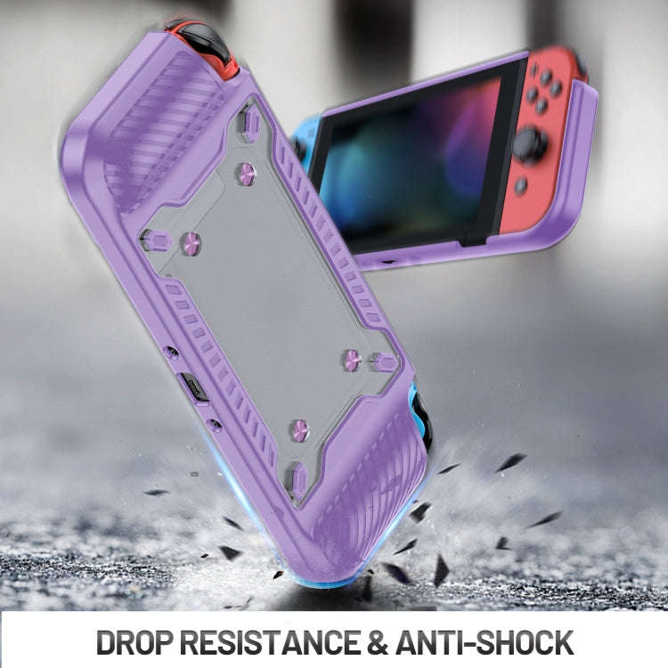 Game Handle Gamepad TPU+PC Protective Case for Switch OLED(Lilac)