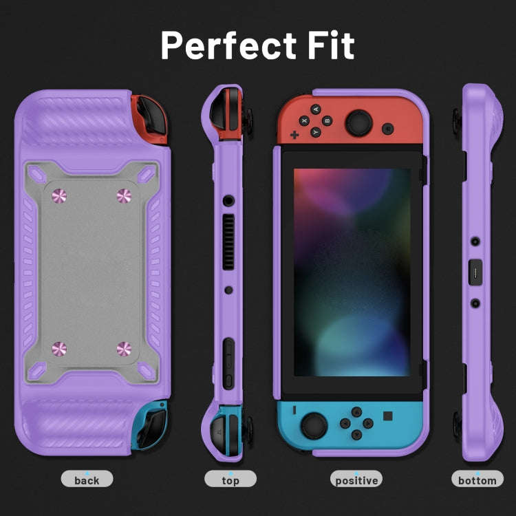 Game Handle Gamepad TPU+PC Protective Case for Switch OLED(Lilac)