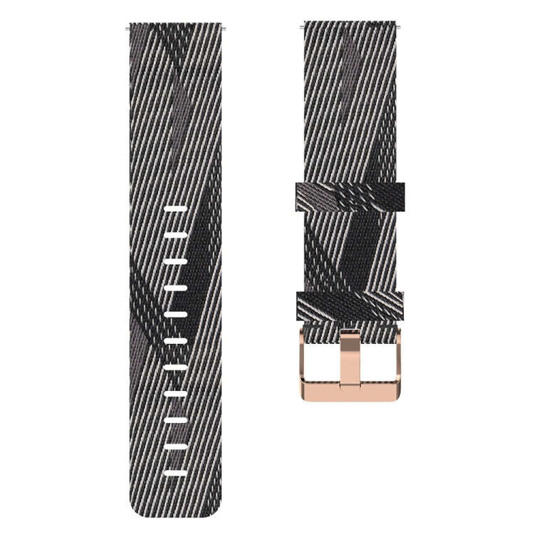 For ID205 19mm Nylon Braided Watch Band(Black+White)