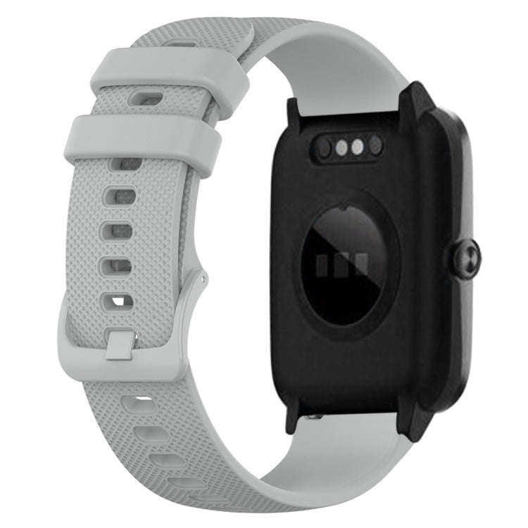 For ID205 / Willful SW021 19mm Silicone Plaid Watch Band(Grey)