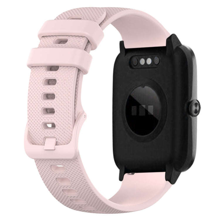 For ID205 / Willful SW021 19mm Silicone Plaid Watch Band(Pink)