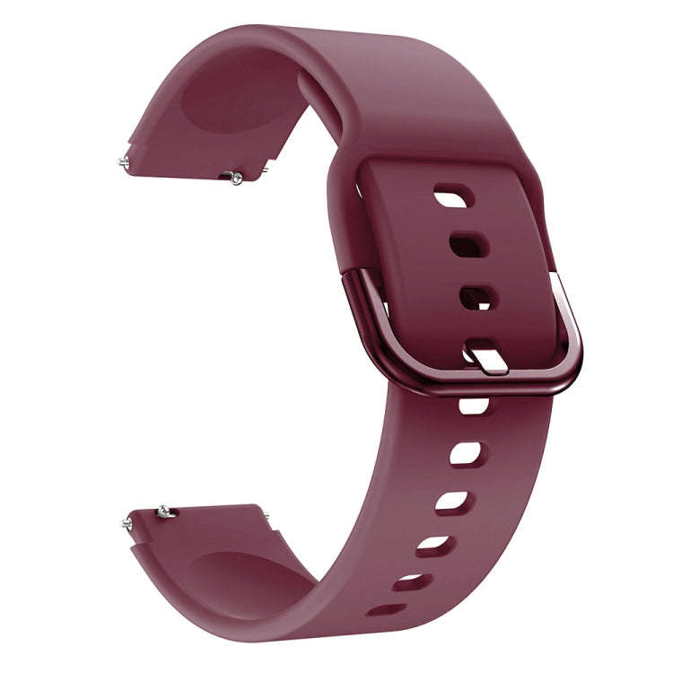 For ID205 / Willful SW021 19mm Electroplating Buckle Silicone Watch Band(Wine Red)