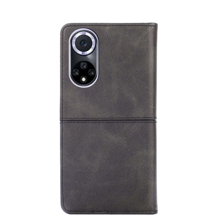 For Huawei Nova 9 Cow Texture Magnetic Horizontal Flip Leather Phone Case(Black)